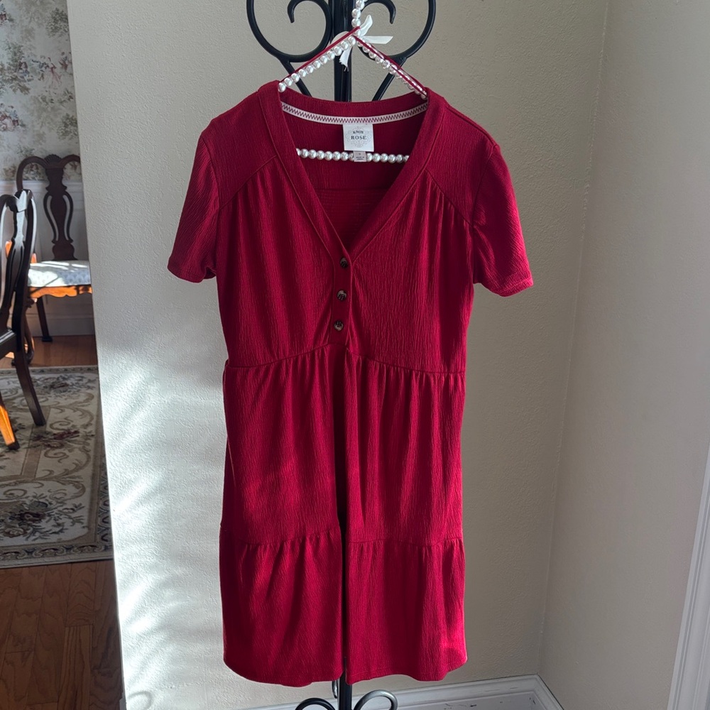Knox Rose. Red Short‎ Sleeve Dress❤️Sz Small